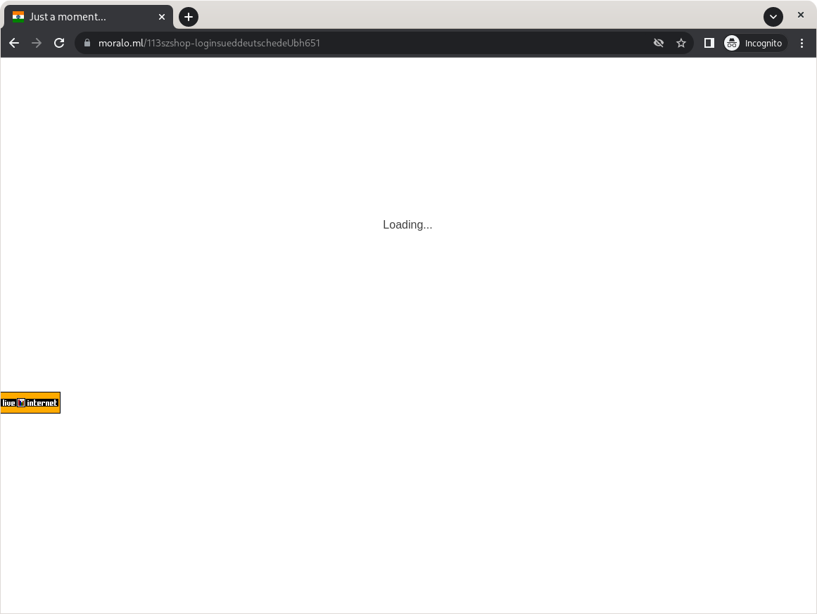 A screenshot of a white page showing the text 'Loading...'.