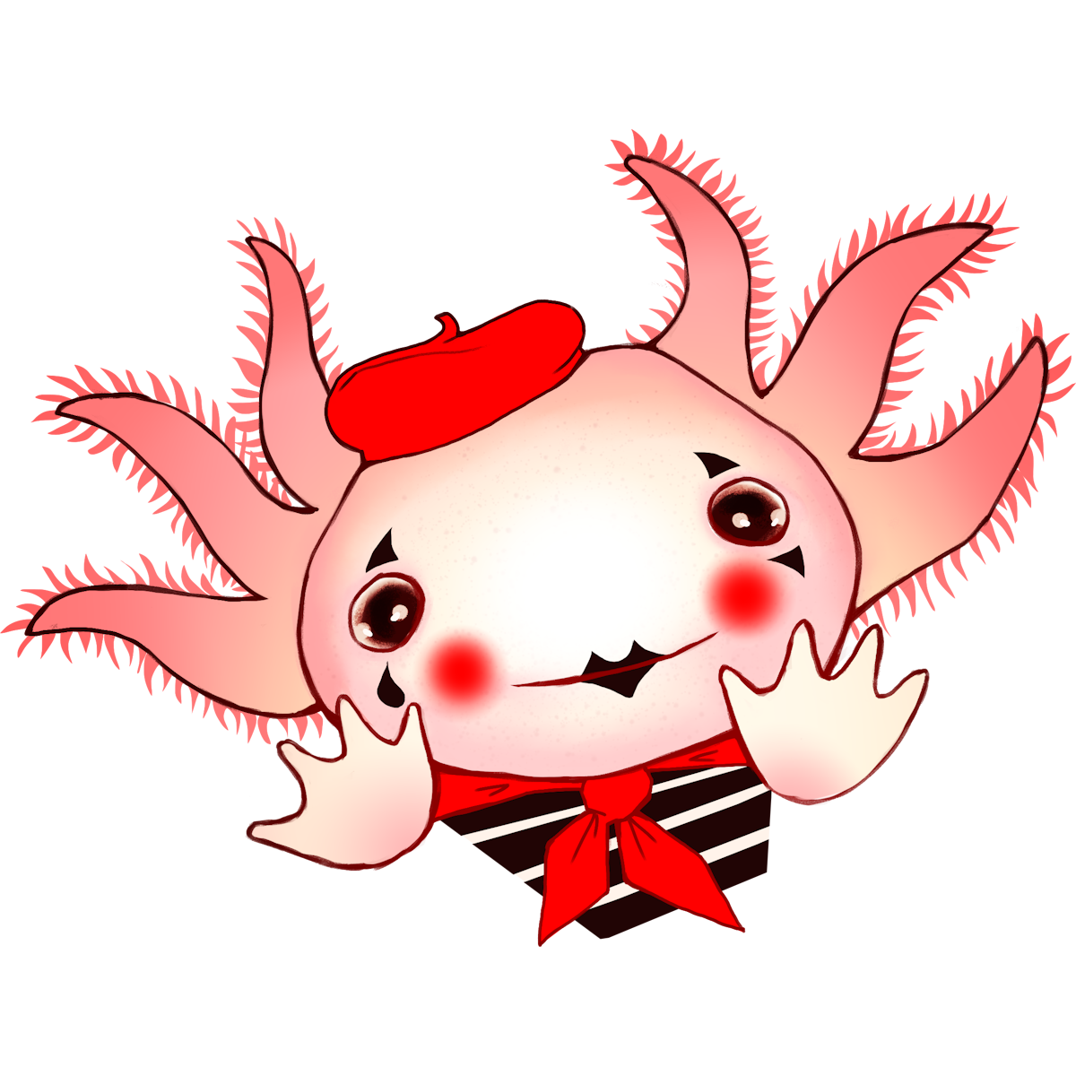 An axolotl mime by oira.art